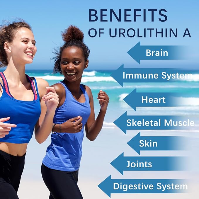 Urolithin A Supplement 1,000mg with NAD+,CoQ10,Resveratrol,PQQ Supplement for Healthy Aging, Antioxidants and Mitochondrial Support,120 Capsules - 30 Servings