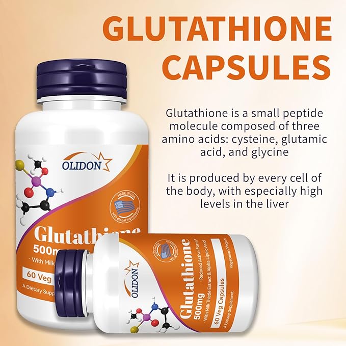 New Glutathione Supplements 500mg Per Bottle - 2 Month Supply (60 ct)
