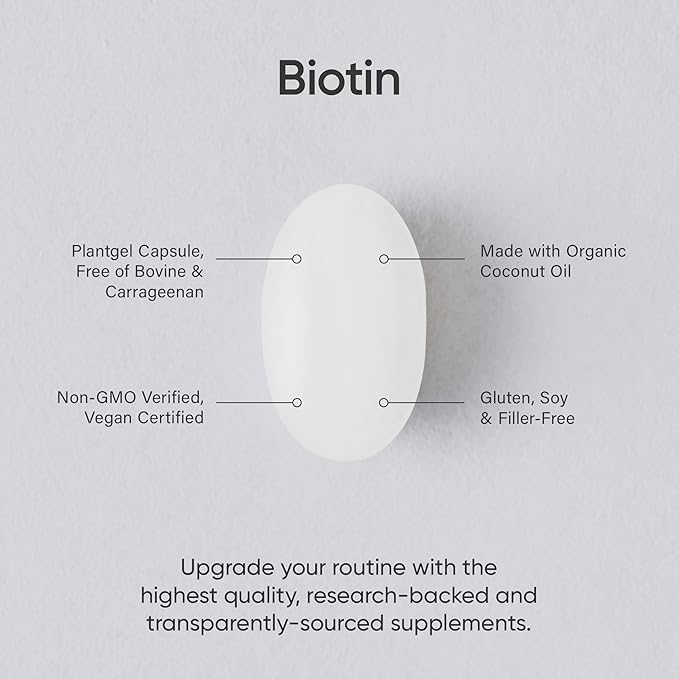 Sports Research Triple Strength Omega 3 Burpless Fish Oil 1250mg from Wild Alaska Pollock, Vitamin D3 5000 IU with Coconut MCT Oil (125mcg) and Vegan Biotin 5000mcg Vitamin B7-30 Softgels Each