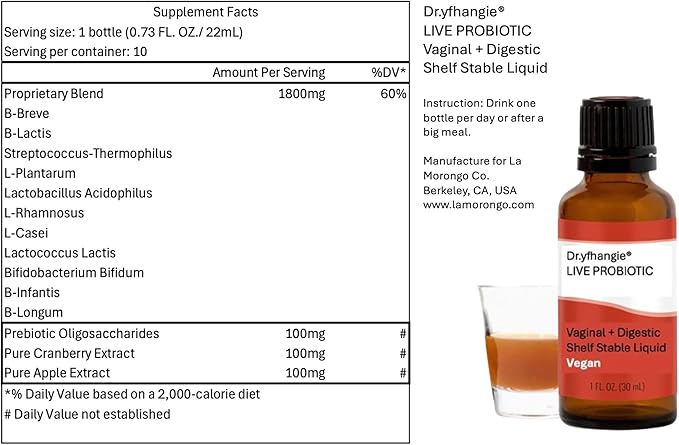 La Morongo. Dr.yfhangie Collagen, Probiotic, Rose and Mix Berry Extract for Female Day (0.75oz (22mL)/Bottle, 10 Bottles a Box, Probiotic and Female Health (Liquid Form))