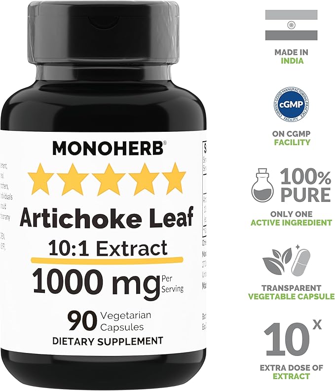Artichoke Leaf Extract 1000 mg - 90 Vegetarian Capsules