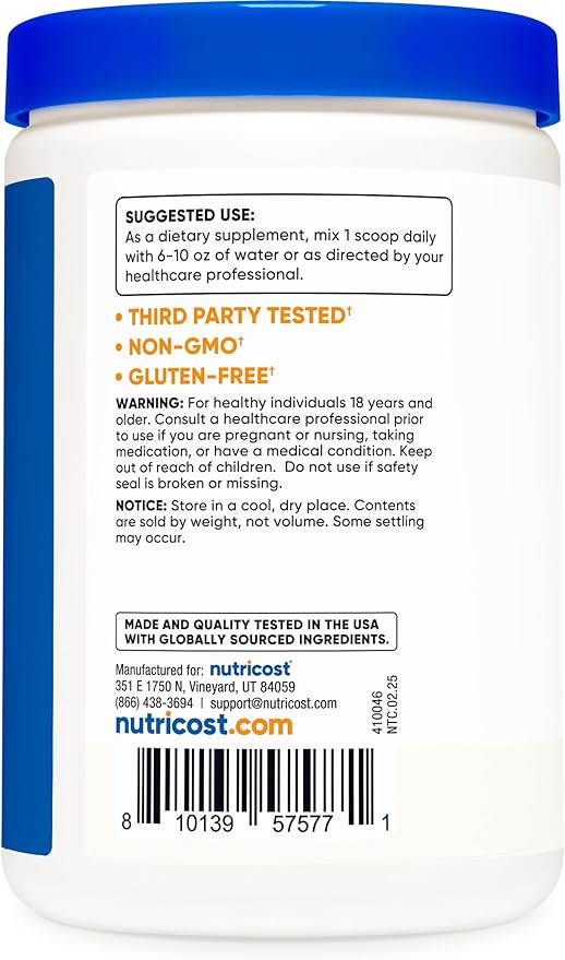 Nutricost Prebiotic Fiber Unflavored (1 Pound) - Vegan, Gluten-Free, GMO-Free