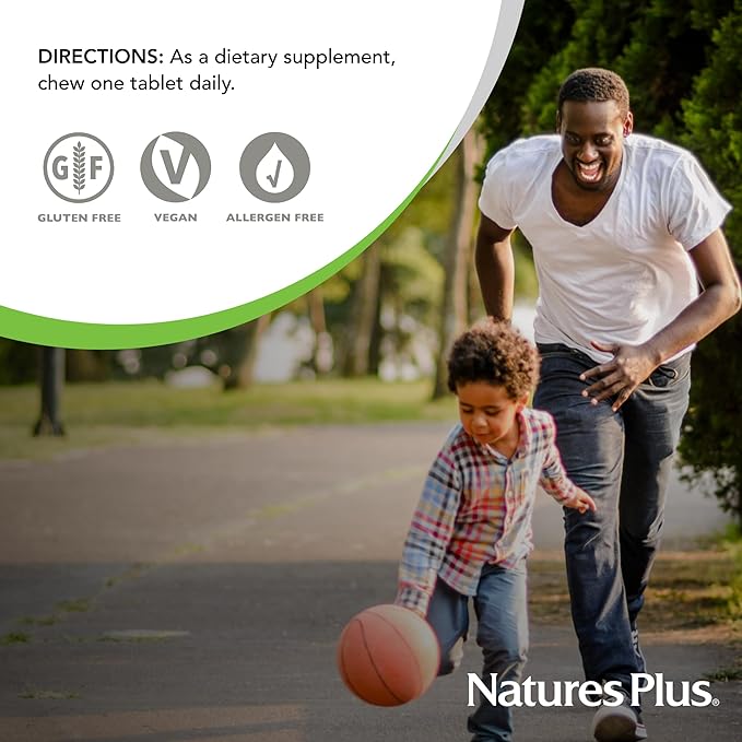 NaturesPlus Orange Juice - 60 Chewable Tablets - 1000mg Vitamin C - High-Potency Immune Support Supplement, Antioxidant - Vegan, Gluten Free - 60 Servings