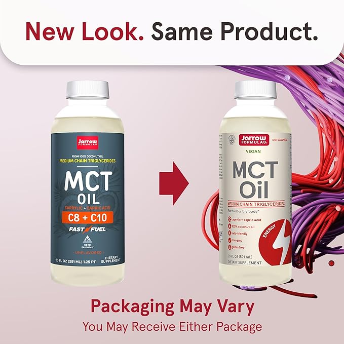 Jarrow Formulas MCT Oil, Dietary Supplement, Ketogenic Diet Support for Quick Energy, 20 fl oz Liquid Oil, 39 Day Supply