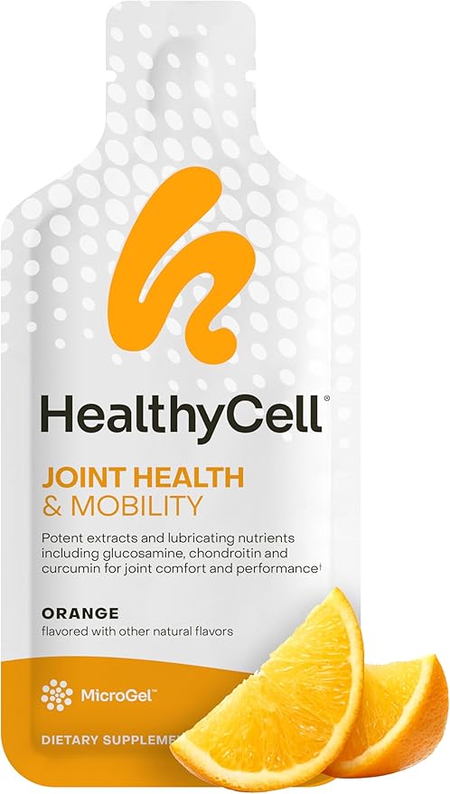Healthycell Joint Health & Mobility Daily Liquid Supplement - Joint Support Supplement, Inflammation Response, Cartilage & Flexibility with Curcumin, Glucosamine & Chondroitin - 14 Gel Packs
