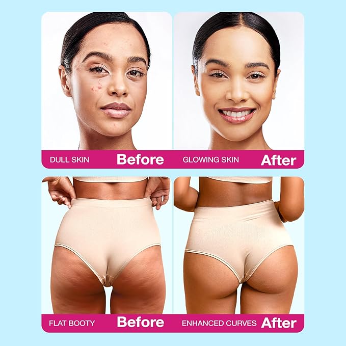 Glute Y Glow, Creatine for Women 2-in-1 Booty & Beauty Elixir W/Creatina para Glúteos┃Supports Faster Hair Growth, Stronger Nails & Glowing Skin - Horchata Flavor