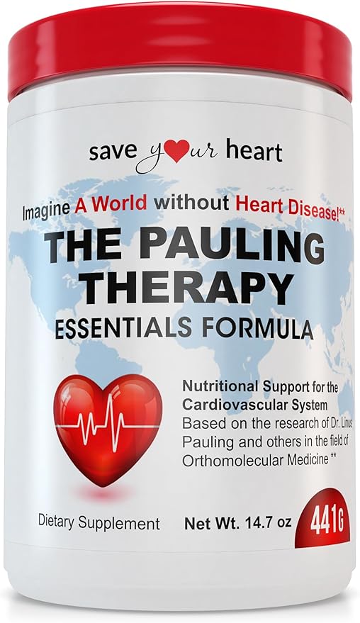 Cardio Health Powder Supplement - The Pauling Therapy Essentials Formula (PTEF) Healthy Vitamin C, B-12, L-Lysine, L-Arginine, Magnesium, Zinc + Vitamins, Minerals & Antioxidants
