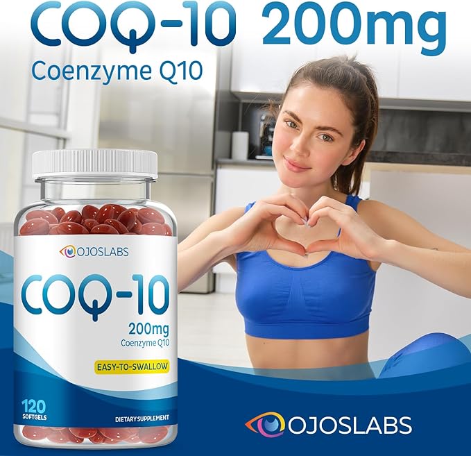 CoQ10 200mg - Coenzyme Q10 Dietary Supplement, Easy-to-Swallow 120 Softgels