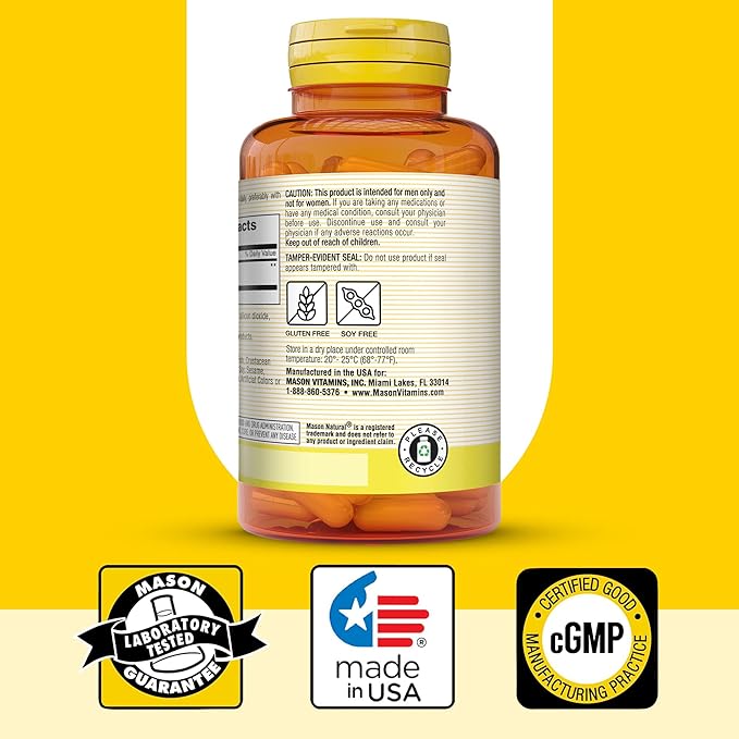 MASON NATURAL Saw Palmetto 500 mg, Supports Prostate Health & Urinary Function, 60 Capsules, Pack of 3