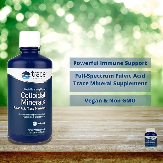 Trace Minerals Colloidal Minerals - Immune Health & Energy Support - High-Potency Potassium Supplement with Fulvic Acid - Mineral Absorption Supplement for Men & Women - 32 fl oz (About 32 Servings)