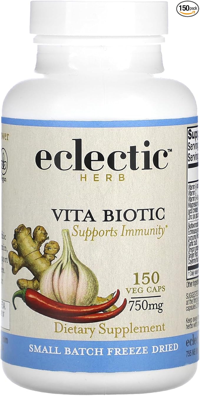 Eclectic Institute Vitabiotic Immune New in Capsules, 150 Non-GMO Veg caps