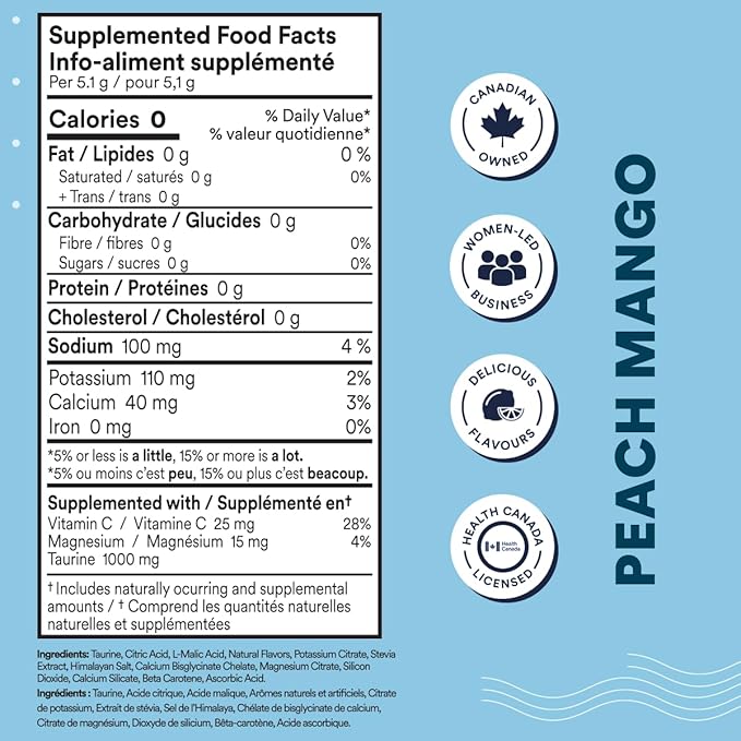 Cira Hydration Powder (45 Servings) - Natural Electrolyte Powder & Drink Mix, Naturally Flavored & Sweetened with Stevia & Himalayan Salt - Peach Mango