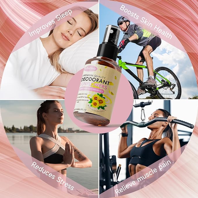 Magnesium Oil Spray, 100% Pure Organic Magnesium Oil for Feet, Fast Absorbing for Muscle Relaxation & Sleep Aid, Natural Spray for Sleep and Anxiety, Non-Greasy 2 Fl Oz (Sunflower Scent)