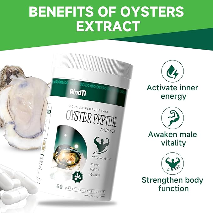 Oyster Extract,Oyster Supplements for Men & Women,60 Capsules,Oysters Extract Capsules with Zinc Powder