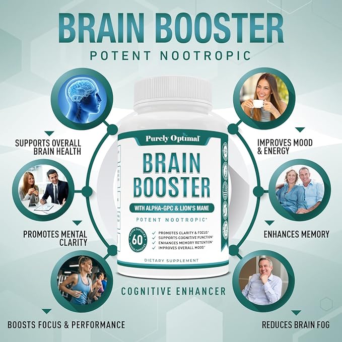 Purely Optimal Premium Keto Pills + Apple Cider Vinegar Capsules with Mother + Premium Brain Supplement - Nootropic Brain Booster for Focus, Clarity, Improved Memory, Concentration & Better Mood