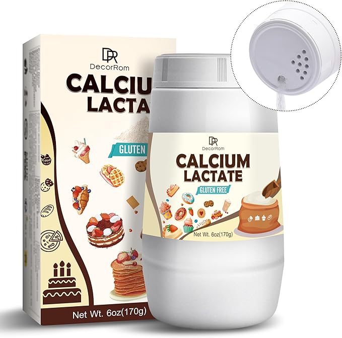 Calcium Lactate Powder 6oz - Pure Food-Grade Calcium Lactate, Supports Bone Health, Non-GMO Food Stabilizer for Neutralize Acidity, Bulking Agent, Breads, Pastries, Ice Cream, Jellies, Dairy Products