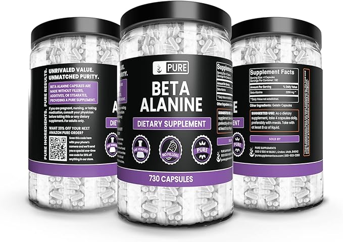 PURE ORIGINAL INGREDIENTS Ceylon Cinnamon and Beta Alanine Capsules Bundle (730 Capsules Each) No Magnesium or Rice Fillers, Lab Verified