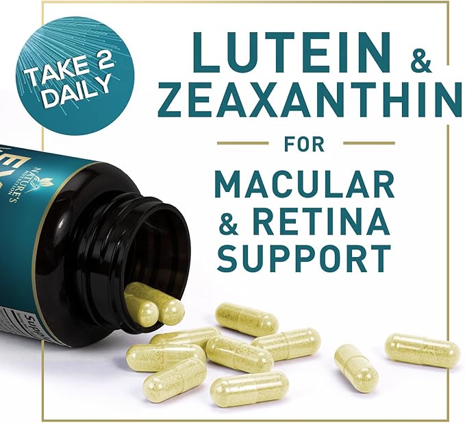 Eye Vitamins & Mineral Supplement - Contains Lutein, Zinc, Vitamins C, E & Zeaxanthin - Supports Eye Strain, Vision Macular Health & Dry Eyes for Seniors with Lycopene, Gluten Free - 60 Capsules