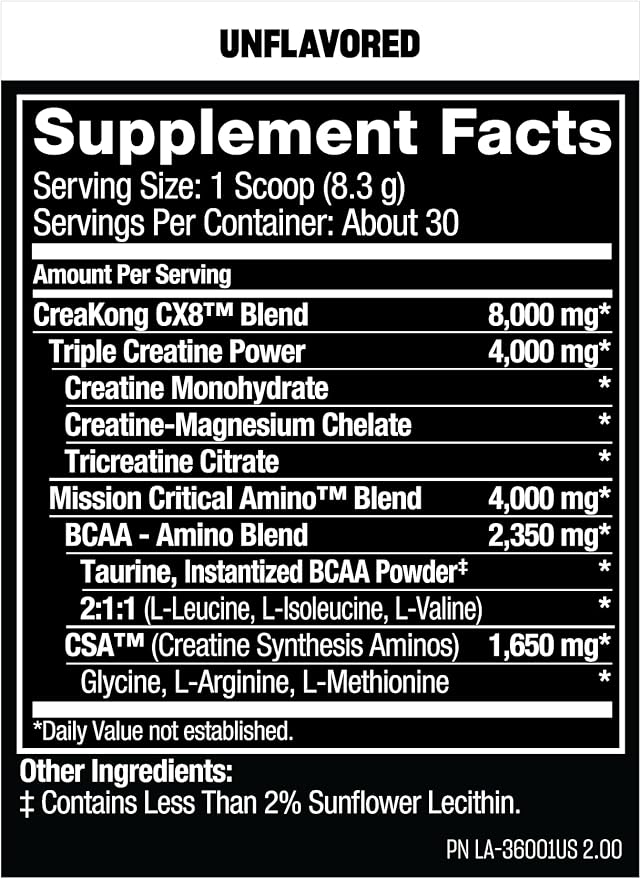 Mutant CREAKONG CX8 – Advanced Creatine + Amino Supplement with 4g Triple Creatine Blend, 4g Amino Blend (BCAAs & Taurine) for Muscle Growth & Performance – Unflavoured, 249g (30 Servings)