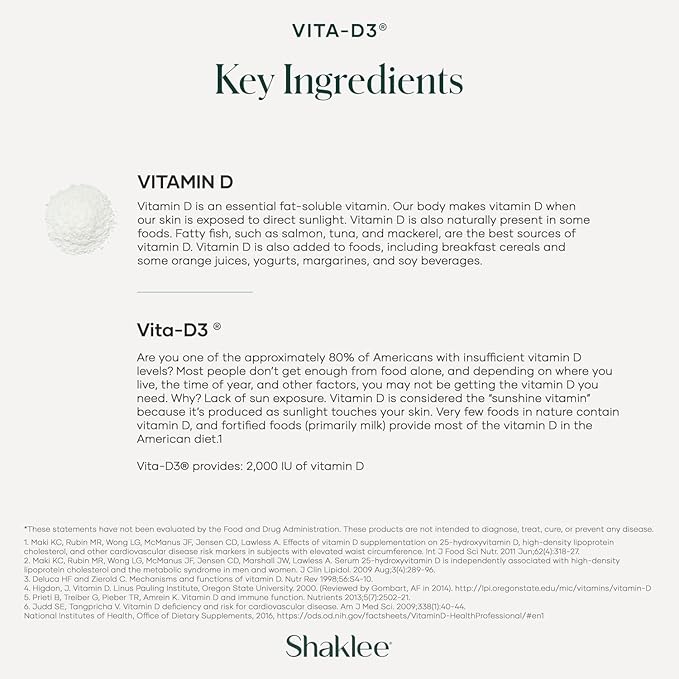 Shaklee - Vita-D3® 2,000 IU - High-Potency Vitamin D3 for Bone, Heart, and Immune Health | Vitamin D, Enhance Calcium Absorption and Overall Wellness | 1 Tablet Daily - 90 Tablets