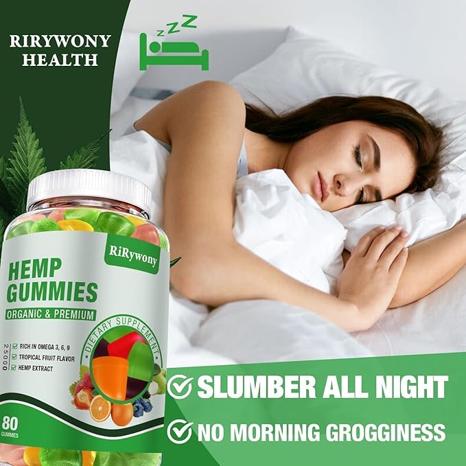 Hemp Gummies (3 Packs), High Potency Edible Gummies Extra Strength Sleep, Pain, Anxiety Organic Hemp Oil Extract Vegan Bear Gummy - 240 Counts Candy