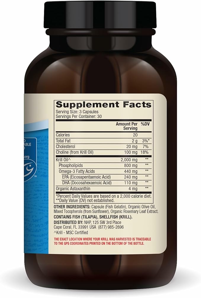 Dr. Mercola Antarctic Krill Oil Double Strength - 2,000 mg - Omega-3 Supplement with EPA & DHA - Supports Brain, Heart, Joint & Immune Health - GMO-Free & Gluten-Free - 90 Capsules (30 Servings)