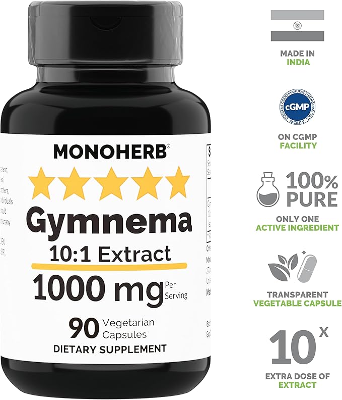 Gymnema Extract 1000 mg - 90 Vegetarian Capsules