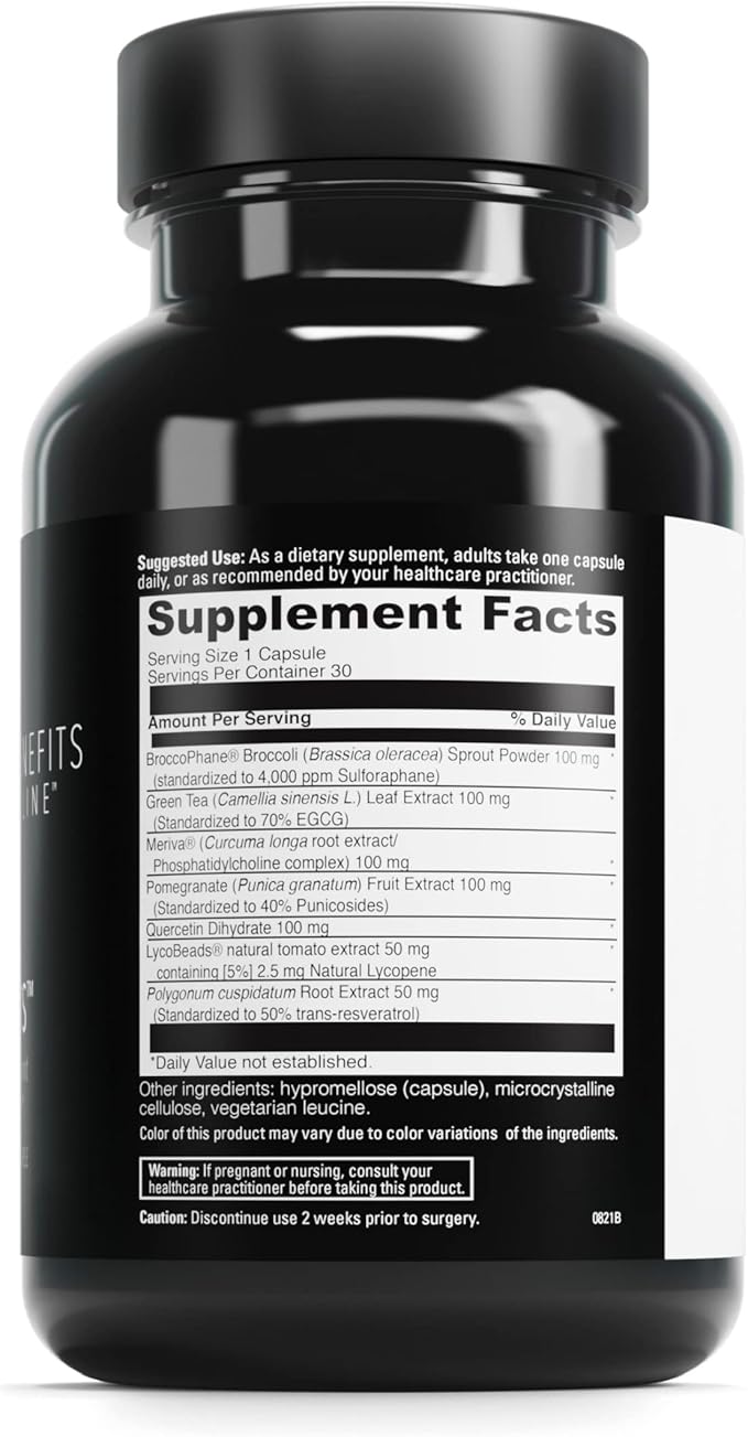 DAVINCI Labs Phyto Benefits - Supports Heart, Brain & Immune Health, GLP-1 Production & More with Curcumin, Quercetin, Green Tea & More* - Vegetarian, Gluten-Free, Soy-Free - 30 Capsules