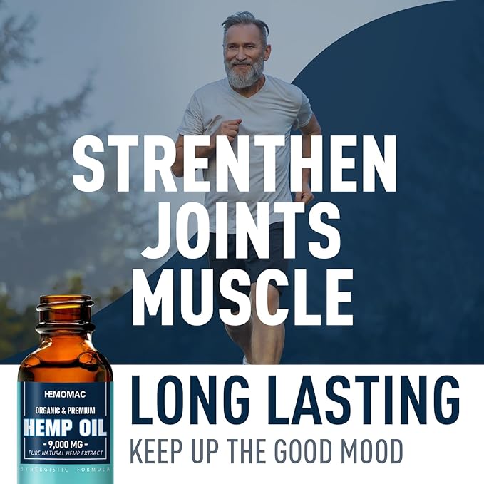 Hemp Oil High Potency - Maximum Strength Natural Hemp Oil Drops for Sleep Anxiety, Pain Relief, Organic Hmep Tincture Vegan, Non-GMO(2-Pack)
