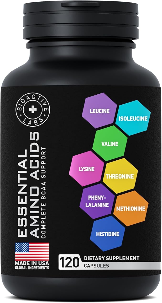 Essential Amino Acids Complex for Men & Women - Advanced Workout Power & Recovery Formula - Vegan BCAA Amino Acid Supplement with All 9 Branch Chain Essential Aminos - 240 Keto Friendly EAA BCAA Pills