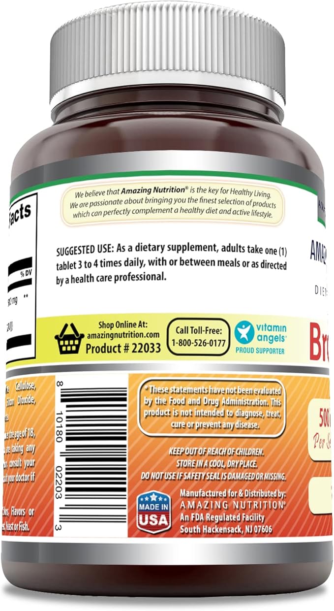 Amazing Formulas Bromelain 500 Mg Tablets Supplement | Non-GMO | Gluten Free | Made in USA (120 Count | 3 Pack)
