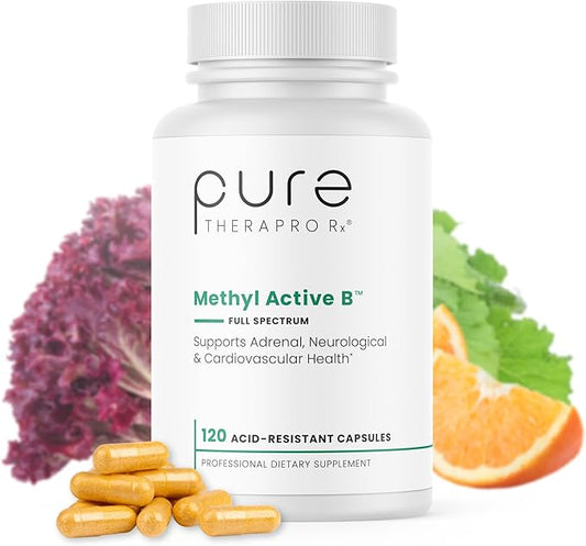Pure TheraPro Rx Methylated B Vitamins for Men and Women, Made in USA 2 Month Supply | Active Methyl B Complex Vitamins Including Methyl B12, Methylfolate, Benfotiamine, Choline, Niacin, TMG & More