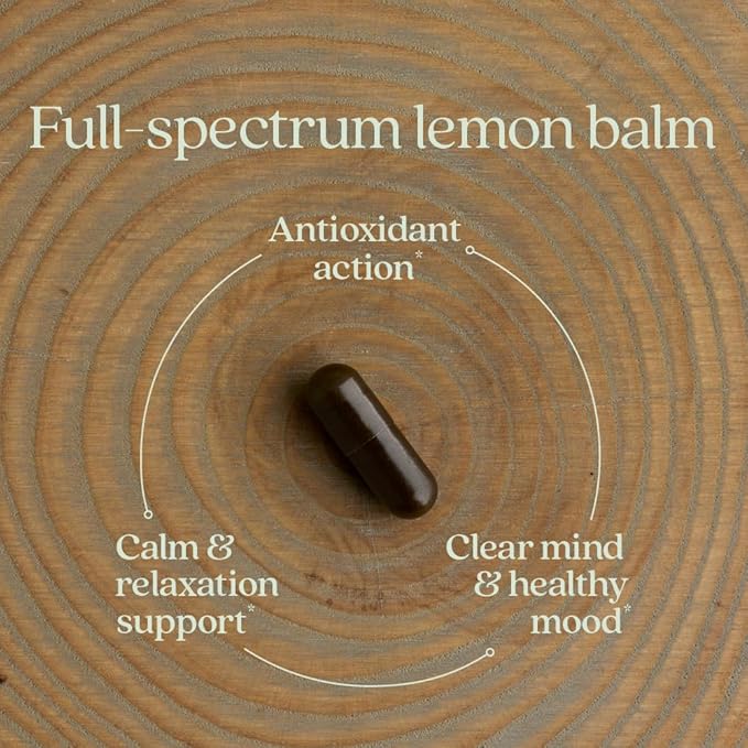 New Chapter Lemon Balm Force with Supercritical Lemon Balm for Mood Support + Immune Support + Non-GMO Ingredients - 30 ct Vegetarian Capsules