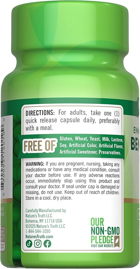 Nature's Truth Benfotiamine | 300mg | 60 Count | Non-GMO and Gluten Free Supplement | Vitamin B1 Precursor