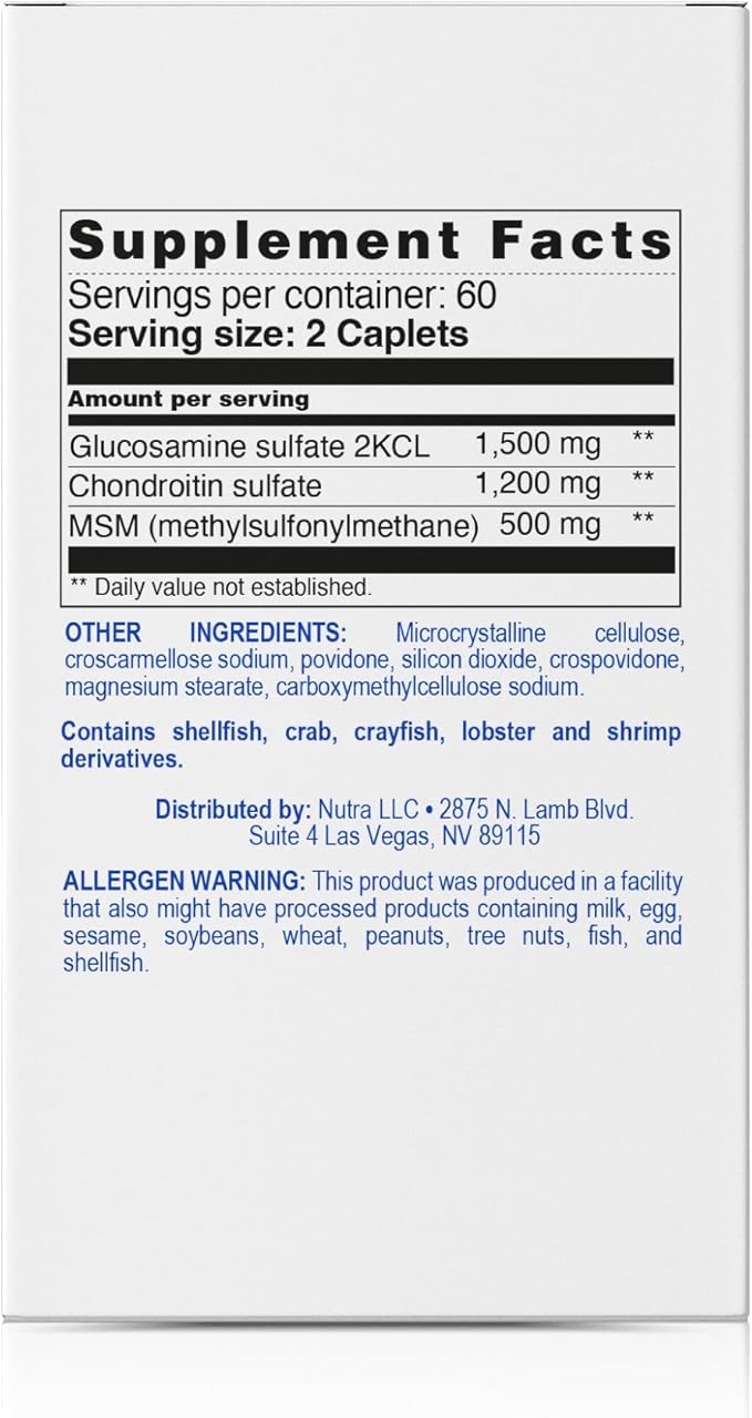 ArthriFlex Glucosamine Chondroitin MSM – Triple Strength Joint Support – Chondroitin Sulfate & MSM – Move Free & Heal and Soothe Arthritis Supplement – 120 Caplets for Mobility & Flexibility