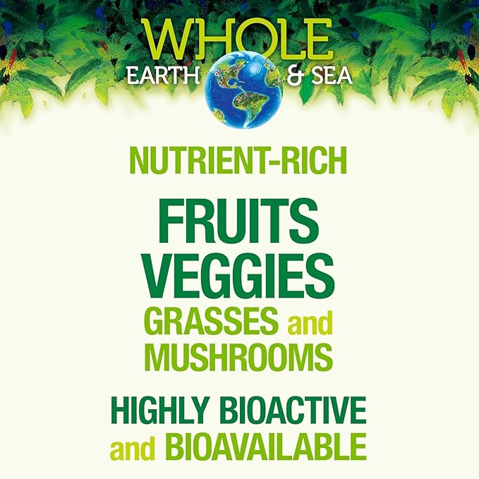 Whole Earth & Sea from Natural Factors, Organic Fermented Greens, Vegan Whole Food Supplement, Chocolate, 15.5 Oz