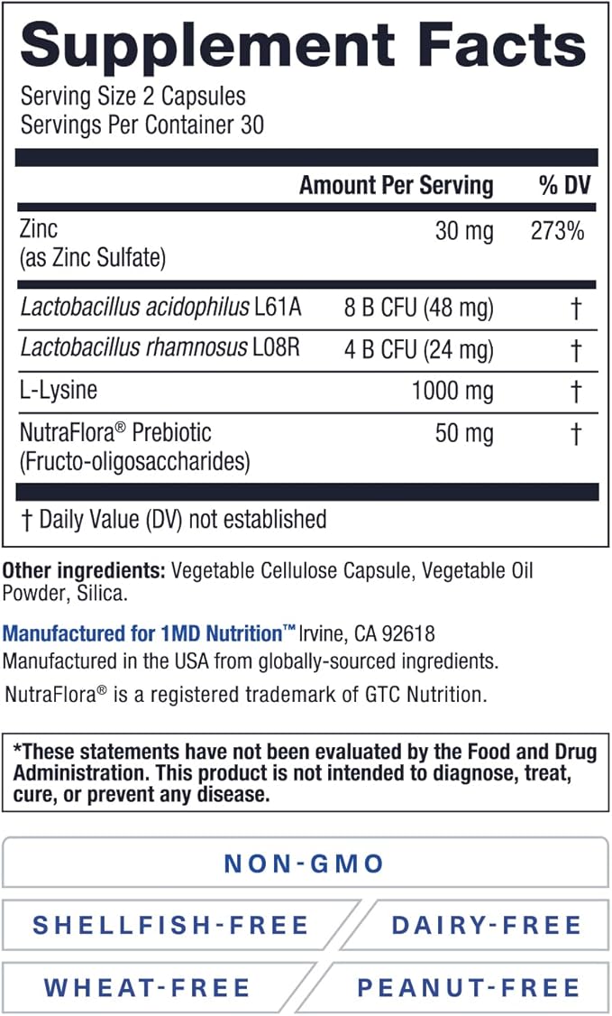 1MD Nutrition ImmunityMD - Immune Health Probiotic | Potent, Doctor-Selected Probiotic Strains with Prebiotic - Promote Overall Immune System Strength, Reduce Everyday Stress | 60 Capsules (2 Pack)