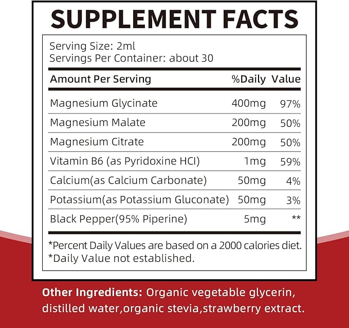 Liposomal Magnesium - High Absorption Liquid Magnesium, Magnesium Glycinate, Citrate, Malate for Calm, Sleep, Muscle, Energy- Vegan, Non-GMO, Gluten Free, Sugar Free - 2 Fl Oz