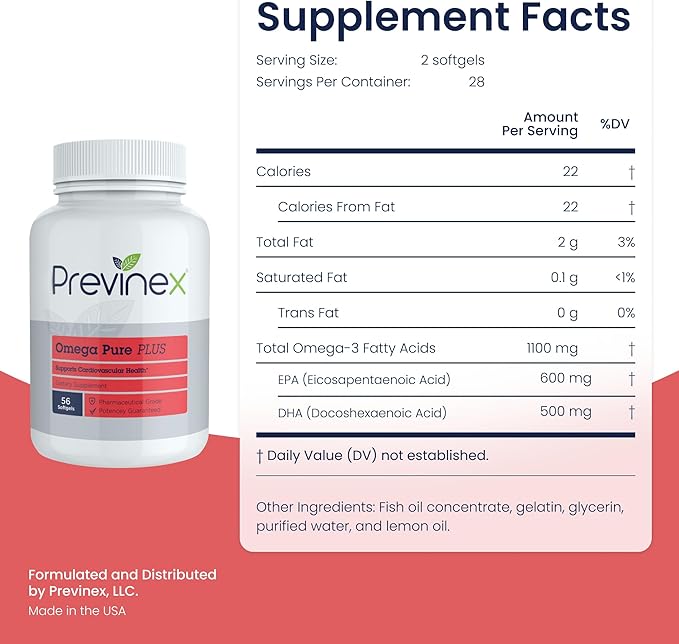 Omega Pure Plus: Omega-3 Fish Oil Supplement. Mercury Free. Triple Strength. Supports Heart Health, Cognitive Health, and Immune Health.