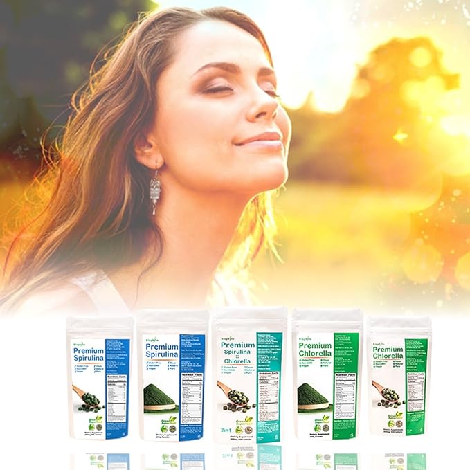 Spirulina Powder 250g - 83 Days Supply, Enriched Vitamins, B12 - Green Superfood, Vegan, Non-GMO, Gluten-Free, Non-Irradiated - Boosts Energy, Supports Immunity.