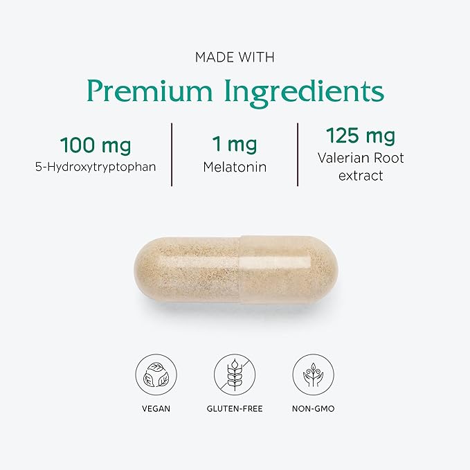 Vitanica SleepBlend - Sleep & Relaxation Support for Women - Herbal Supplements with Melatonin, Valerian Root, Vitamin B2 & B12 & Magnesium - Lady - 15 Vegan Caps