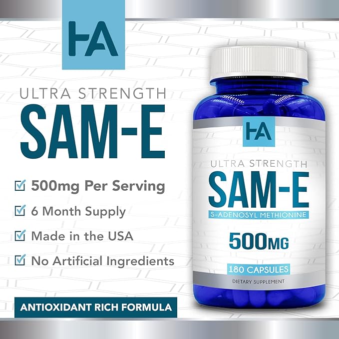 Healing Awakening SAM-e 500mg 180 Capsules (S-Adenosyl Methionine)