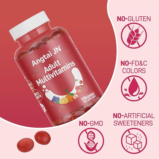 Multivitamin Gummies for Women & Men - 13 Vitamins & Minerals (A, C, D, E, Biotin, Folic Acid, Zinc), Vegan Friendly, Support Immune Health, Mixed Berry Flavor, 120 MultiVites Gummies, 60 Day Supply