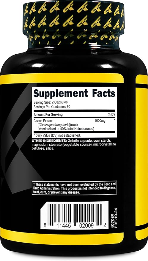 Primaforce Cissus Quadrangularis Extract, 120 Capsules, 1000mg per Serving - Gluten Free, Non-GMO