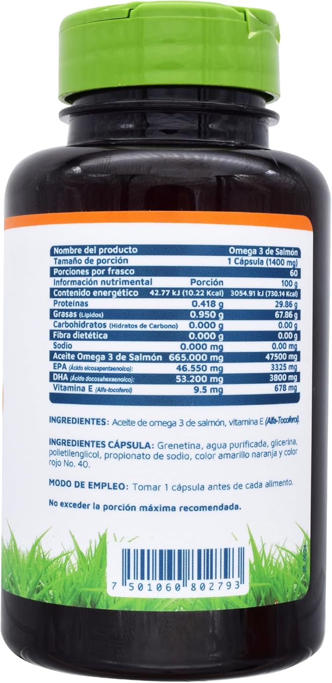 Vidanat Omega-3 Salmon Oil 60 Capsules – Supports Heart, Brain & Joint Health – Rich in EPA & DHA – Premium Fish Oil Supplement – 60 Capsules (Pack of 1)
