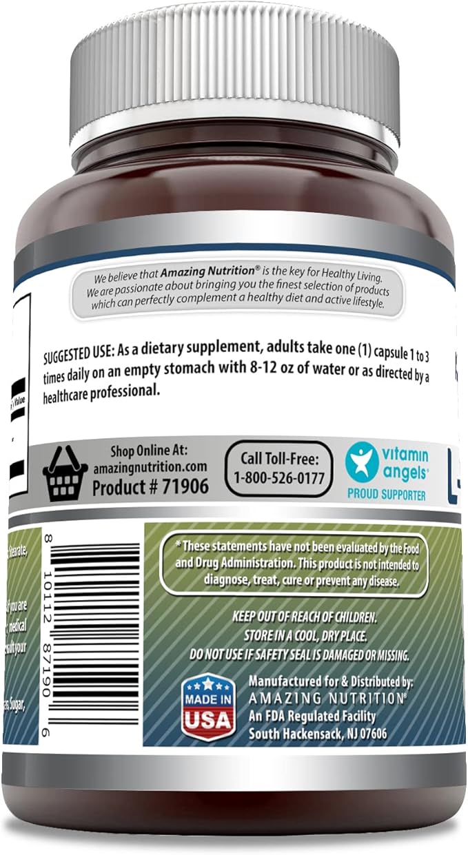 Amazing Formulas L-Glutamine Amino Acid Supplement | 800 Mg Per Serving |180 Capsules | Non-GMO | Gluten Free | Made in USA