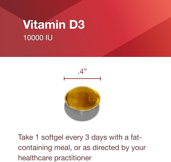 PROTOCOL FOR LIFE BALANCE Vitamin D3 10,000 IU - Immune Support Health Bones and Teeth - 120 Softgels