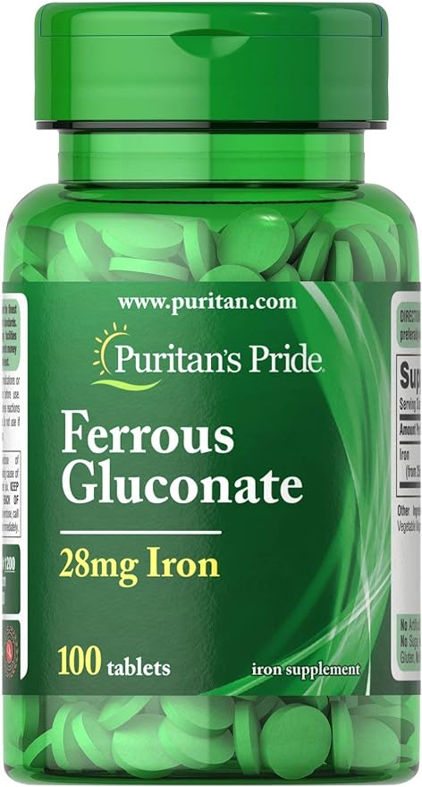 Puritan's Pride Ferrous Gluconate (28 mg Iron)