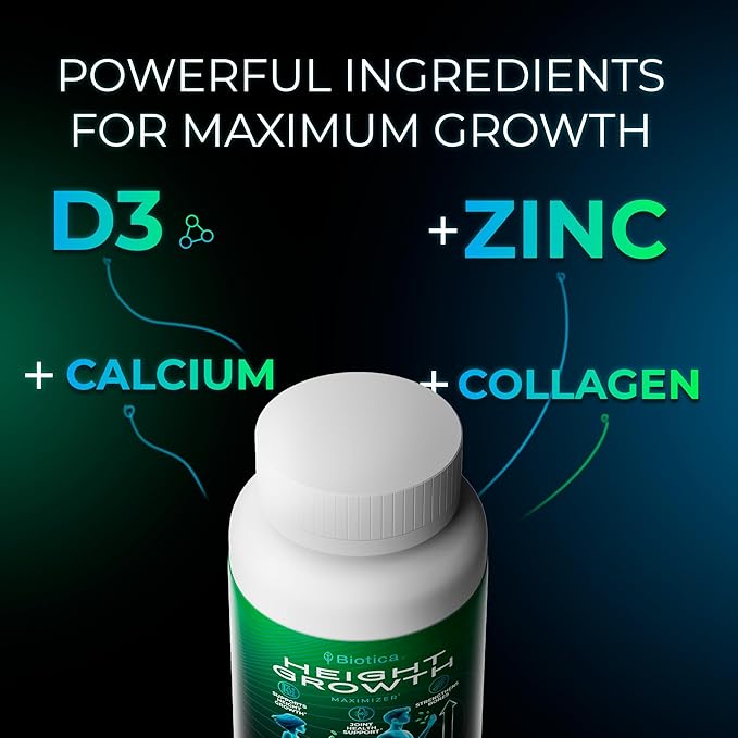 Height Growth Pills - Natural Hеight Growth Maximizer - Bone Up Calcium Supplement - Growth Factor Support, and Stature Development - Advanced Formula of Grow Pills