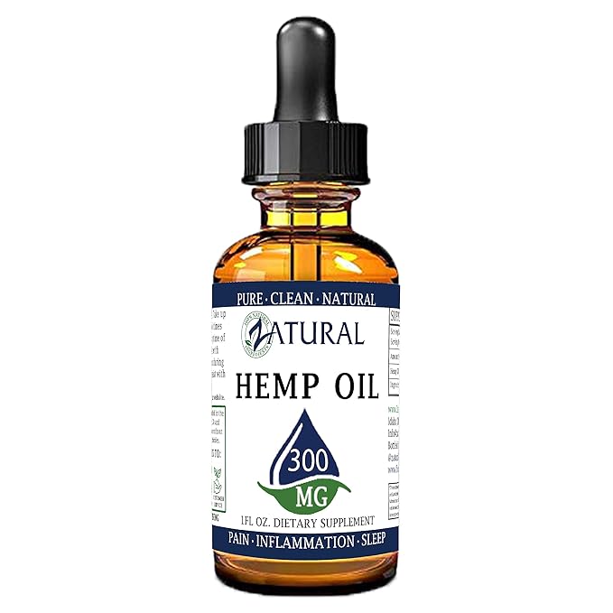 Hemp Oil - Vegan Omegas with Vitamin E - 100% Pure Hemp Oil (300mg 1 Ounce)
